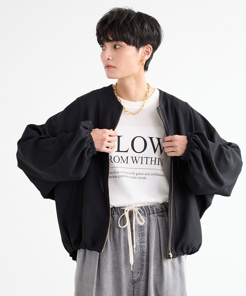 〈値下げ〉新品barnyardstorm ポプリンZIPブルゾンホワイトMサイズ BARNYARDSTORM / ポプリンZIPブルゾン【JAPAN FABRIC】ハンド