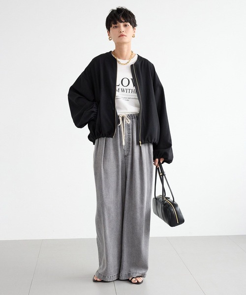 BARNYARDSTORM（バンヤードストーム）の「BARNYARDSTORM / ポプリンZIPブルゾン【JAPAN FABRIC】ハンドウォッシャブル（ブルゾン・レディース・ライトベージュ/ブラック/チャコールグレー/キャメル・M/S）」の11枚目の写真