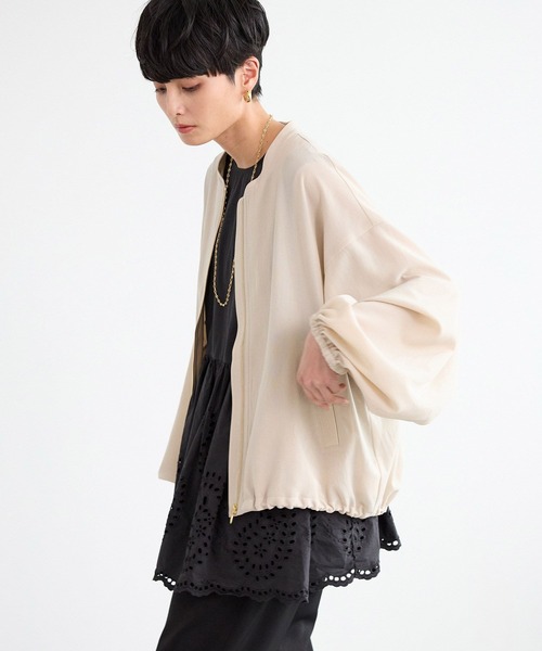 BARNYARDSTORM（バンヤードストーム）の「BARNYARDSTORM / ポプリンZIPブルゾン【JAPAN FABRIC】ハンドウォッシャブル（ブルゾン・レディース・ライトベージュ/ブラック/チャコールグレー/キャメル・M/S）」の13枚目の写真