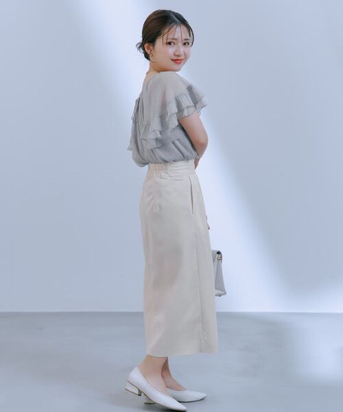 COHINA(コヒナ)の「2wayラッフルスリーブブラウス 【低身長・小柄女性】(シャツ/ブラウス・レディース・グレー/ホワイト/ベージュ・ONE SIZE)」の22枚目の写真