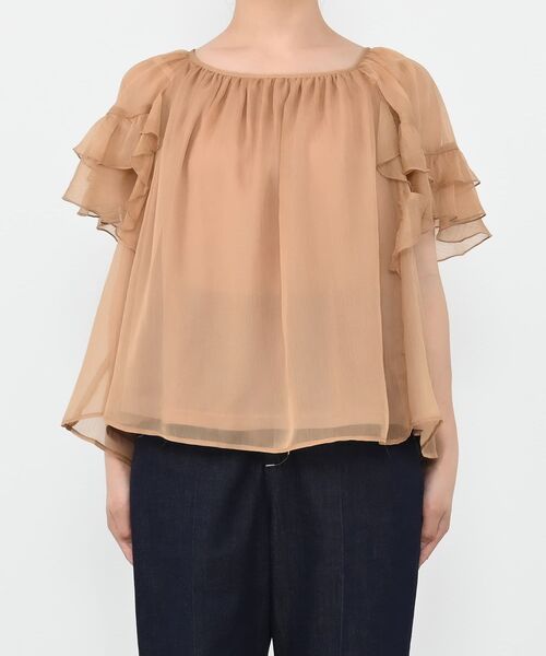 COHINA(コヒナ)の「2wayラッフルスリーブブラウス 【低身長・小柄女性】(シャツ/ブラウス・レディース・グレー/ホワイト/ベージュ・ONE SIZE)」の14枚目の写真