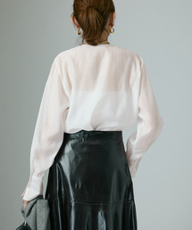 美品✨ ヴェルメイユパーイエナ ナチュラル シアー ブラウス ボリューム袖 シアーシャツ（シャツ／ブラウス）｜VERMEIL par iena（ヴェルメイユ