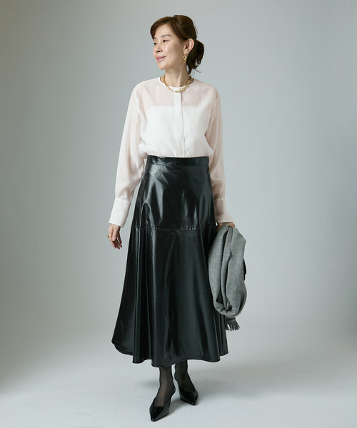 VERMEIL par iena（ヴェルメイユパーイエナ）の「《追加4》シアーブラウス（シャツ/ブラウス・レディース・ネイビー/ホワイト・FREE）」の17枚目の写真