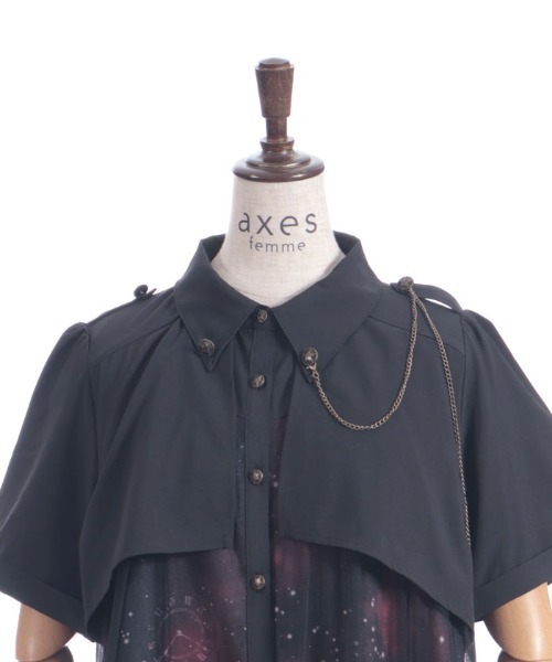 axes femme(アクシーズファム)の「ステラプリントシャツワンピース(ワンピース・レディース・ブラック/パープル/ネイビー・FREE)」の22枚目の写真