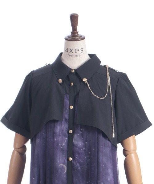 axes femme(アクシーズファム)の「ステラプリントシャツワンピース(ワンピース・レディース・ブラック/パープル/ネイビー・FREE)」の17枚目の写真