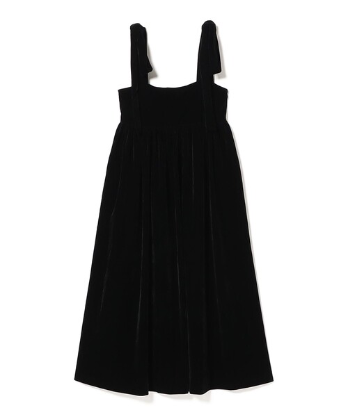 CAROLINA GLASER（カロリナ グレイサー）の「ベロア ショルダーリボン ワンピース（ワンピース・レディース・ブルー系その他/ブラック・SMALL/MEDIUM）」の2枚目の写真