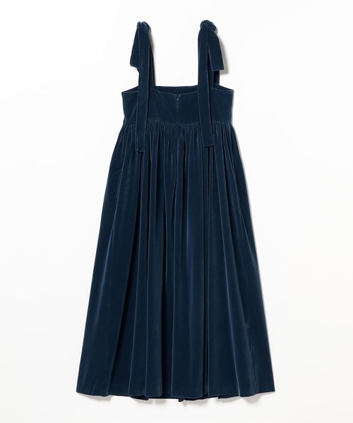 CAROLINA GLASER（カロリナ グレイサー）の「ベロア ショルダーリボン ワンピース（ワンピース・レディース・ブルー系その他/ブラック・SMALL/MEDIUM）」の12枚目の写真