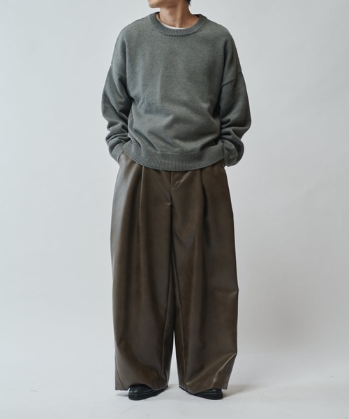 Lui's(ルイス)の「【SURJENT】 シンセティックレザーワイドストレートパンツ(その他パンツ・メンズ・ブラック/ブラウン・2/1)」の14枚目の写真