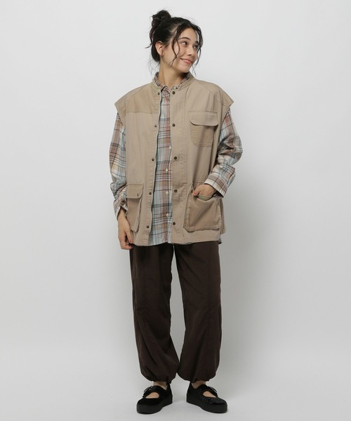 niko and...（ニコアンド）の「ハンティングリメイクベスト（ベスト・レディース・サックスブルー/カーキ/ベージュ・FREE）」の10枚目の写真