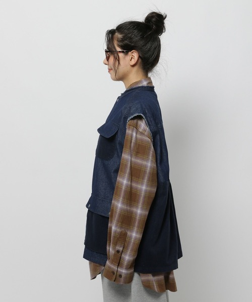 niko and...（ニコアンド）の「ハンティングリメイクベスト（ベスト・レディース・サックスブルー/カーキ/ベージュ・FREE）」の21枚目の写真