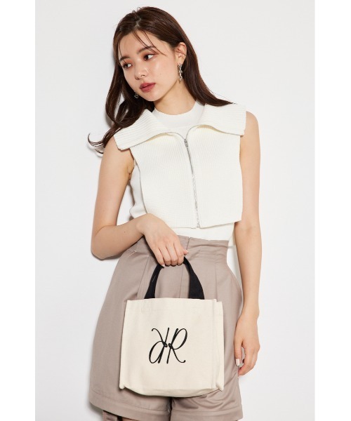 rienda（リエンダ）の「【WEB限定】Rロゴキャンバスミニトートバッグ（トートバッグ・レディース・ブラック/マルチ/アイボリー/グレー・FREE）」の10枚目の写真