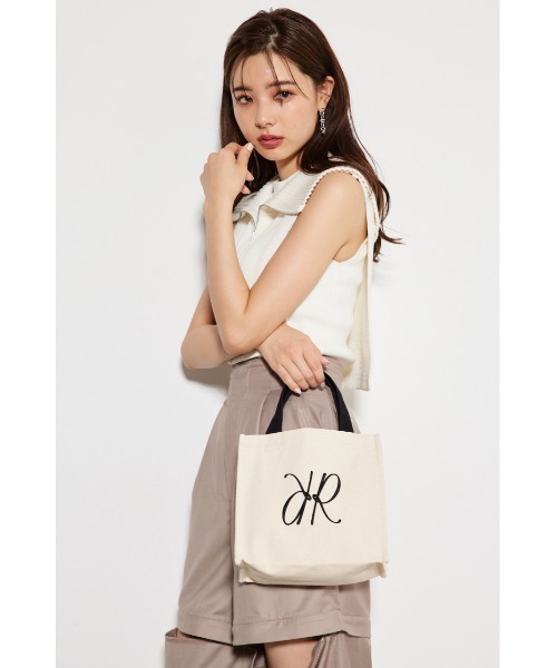 rienda（リエンダ）の「【WEB限定】Rロゴキャンバスミニトートバッグ（トートバッグ・レディース・ブラック/マルチ/アイボリー/グレー・FREE）」の18枚目の写真