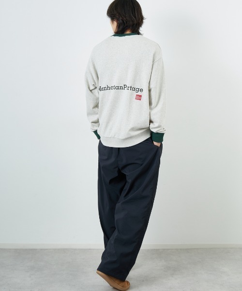 Manhattan Portage（マンハッタンポーテージ）の「[MANHATTAN PORTAGE] 別注 ポケット刺繍 リンガー クルーネックスウェット（スウェット・レディース・オートミール/ネイビー/ブラック・L/M/S/XL）」の8枚目の写真