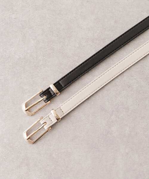 SMELLY（スメリー）の「スリムスクエアベルト（ベルト・レディース・ブラック/アイボリー・-）」の10枚目の写真