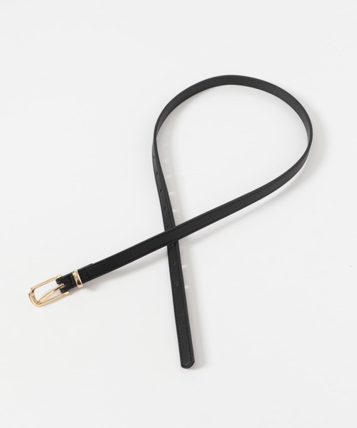 SMELLY（スメリー）の「スリムスクエアベルト（ベルト・レディース・ブラック/アイボリー・-）」の4枚目の写真