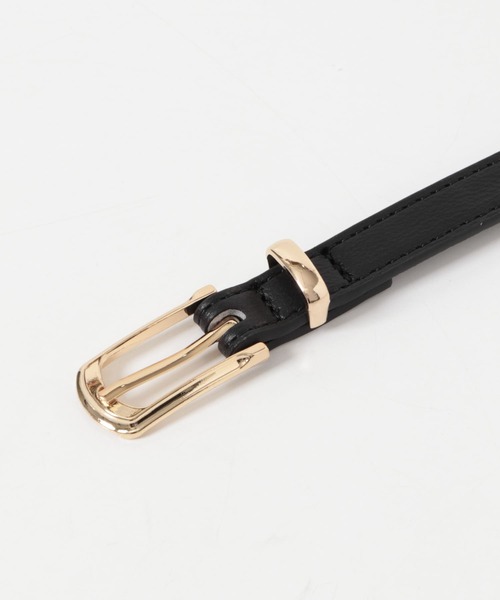 SMELLY（スメリー）の「スリムスクエアベルト（ベルト・レディース・ブラック/アイボリー・-）」の5枚目の写真