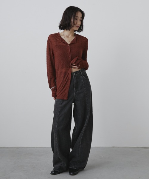 Odemai ロングレースシャツ　Free Size yuue\u0027 ( wear )（ユーイ）の「シースルーロングスリーブレーストップス