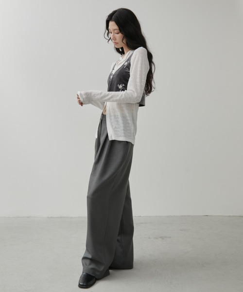 Odemai ロングレースシャツ　Free Size yuue\u0027 ( wear )（ユーイ）の「シースルーロングスリーブレーストップス