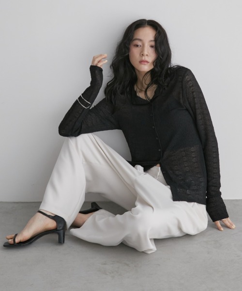 Aunt Marie's(アントマリーズ)の「ストレッチレースロングスリーブトップス(Tシャツ/カットソー・レディース・ホワイト/ブラック/ブラウン・FREE)」の17枚目の写真