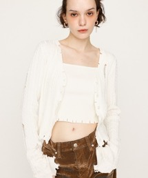 SLY（スライ）の「V/N CRASH 2P TOPS ブイネック クラッシュ ツーピー トップス 秋服（ニット/セーター）」