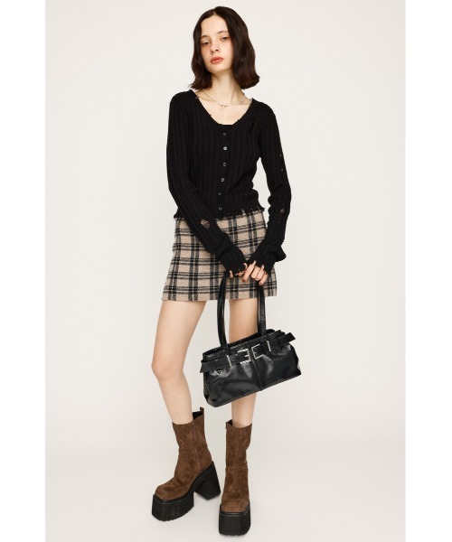 SLY（スライ）の「【キャミセット】V/N CRASH 2P TOPS ブイネック クラッシュ ツーピー トップス 秋服（ニット/セーター・レディース・ピンク/ブラック/アイボリー/杢グレー・FREE）」の9枚目の写真