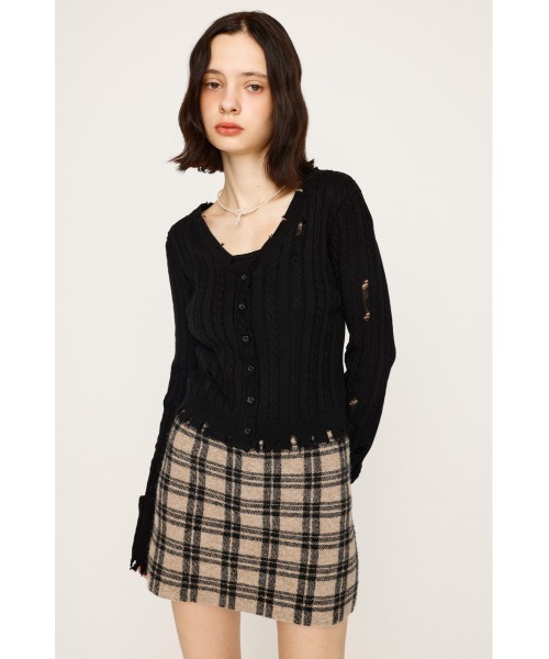 SLY（スライ）の「【キャミセット】V/N CRASH 2P TOPS ブイネック クラッシュ ツーピー トップス 秋服（ニット/セーター・レディース・ピンク/ブラック/アイボリー/杢グレー・FREE）」の10枚目の写真