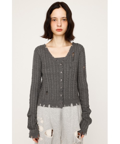 SLY（スライ）の「【キャミセット】V/N CRASH 2P TOPS ブイネック クラッシュ ツーピー トップス 秋服（ニット/セーター・レディース・ピンク/ブラック/アイボリー/杢グレー・FREE）」の16枚目の写真