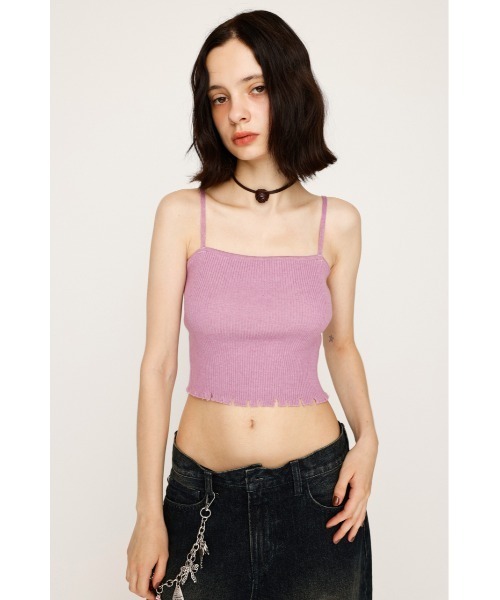 SLY（スライ）の「【キャミセット】V/N CRASH 2P TOPS ブイネック クラッシュ ツーピー トップス 秋服（ニット/セーター・レディース・ピンク/ブラック/アイボリー/杢グレー・FREE）」の20枚目の写真