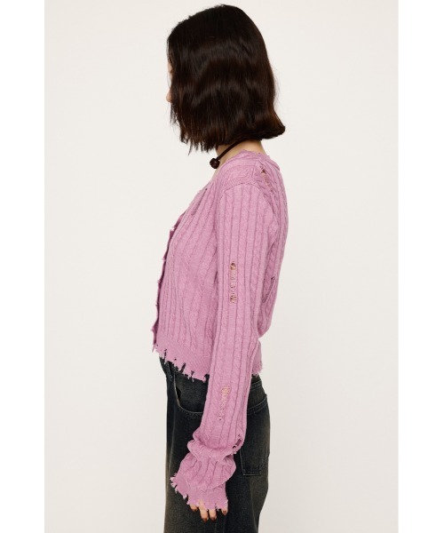 SLY（スライ）の「【キャミセット】V/N CRASH 2P TOPS ブイネック クラッシュ ツーピー トップス 秋服（ニット/セーター・レディース・ピンク/ブラック/アイボリー/杢グレー・FREE）」の22枚目の写真