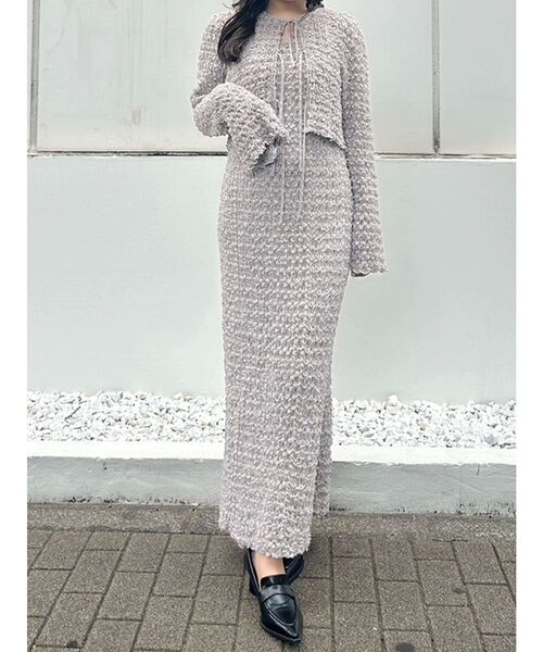 OUNNOUN（オウンノウン）の「【OUNNOUN】シュリンクシャーリングキャミワンピース（ワンピース・レディース・ブラック/ライム/ピンク・FREE）」の3枚目の写真