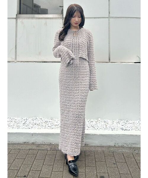 OUNNOUN（オウンノウン）の「【OUNNOUN】シュリンクシャーリングキャミワンピース（ワンピース・レディース・ブラック/ライム/ピンク・FREE）」の14枚目の写真