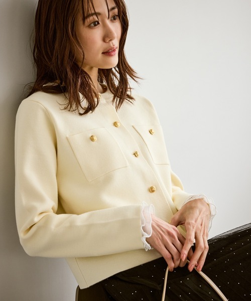 セール】ミラノリブ金ボタンニットカーディガン（カーディガン/ボレロ