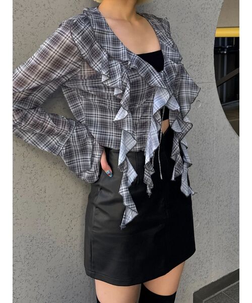 EMODA(エモダ)の「カーブウエストミニスカート(スカート・レディース・ブラウン/ブラック・SMALL/MEDIUM)」の10枚目の写真