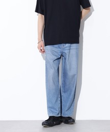 NANO universe | AUTHENコラボ SILKNIZED DENIM ワイドレッグ(セットアップ可)(デニムパンツ)