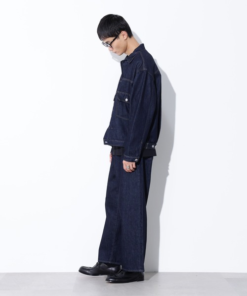 セール】AUTHENコラボ SILKNIZED DENIM ワイドレッグ(セットアップ可