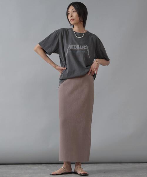 Liesse（リエス）の「リブニットタイトスカート（スカート・レディース・ブラック/グレイッシュベージュ・FREE）」の4枚目の写真