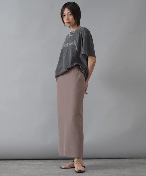 Liesse（リエス）の「リブニットタイトスカート（スカート・レディース・ブラック/グレイッシュベージュ・FREE）」の5枚目の写真