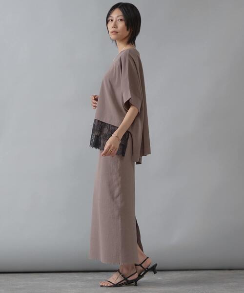 Liesse（リエス）の「リブニットタイトスカート（スカート・レディース・ブラック/グレイッシュベージュ・FREE）」の8枚目の写真