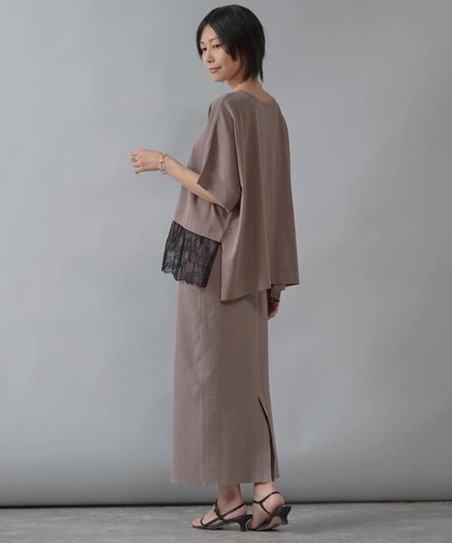 Liesse（リエス）の「リブニットタイトスカート（スカート・レディース・ブラック/グレイッシュベージュ・FREE）」の9枚目の写真