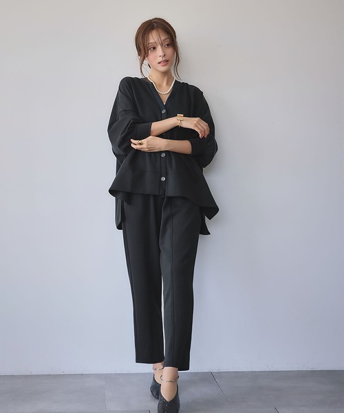 OL欲情バトル　〜深夜のオフィスで…〜 上下セット セール】【2025AW】ダンボール セットアップ Vネック カーディガン