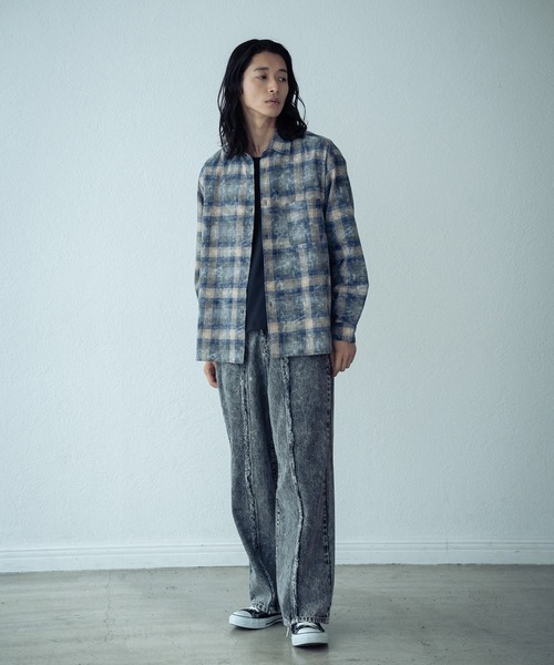 RATTLE TRAP(ラトルトラップ)の「ブリーチチェックシャツ(シャツ/ブラウス・メンズ・ブルー系その他/レッド系その他・L/M)」の5枚目の写真