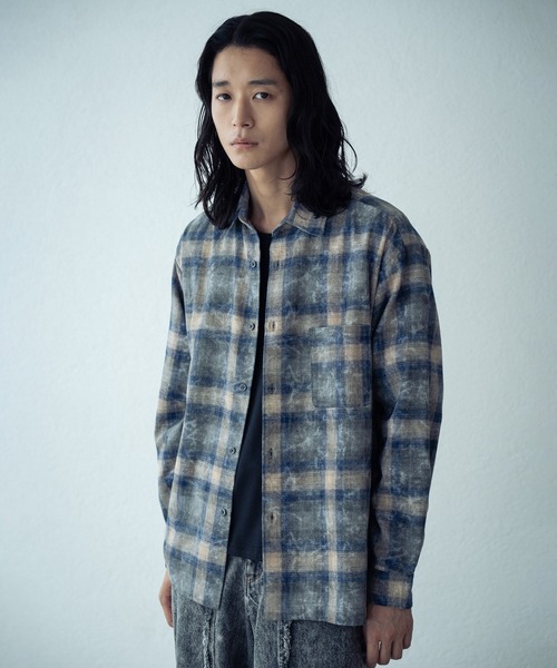 RATTLE TRAP(ラトルトラップ)の「ブリーチチェックシャツ(シャツ/ブラウス・メンズ・ブルー系その他/レッド系その他・L/M)」の7枚目の写真