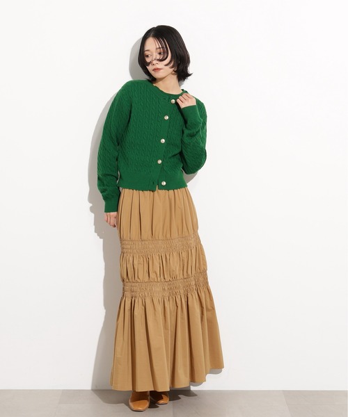 N.(N. Natural Beauty Basic)(エヌエヌナチュラルビューティーベーシック)の「メタルボタンケーブルアンサンブル(アンサンブル・レディース・ネイビー/キャメル/グリーン/オフホワイト・MEDIUM)」の14枚目の写真