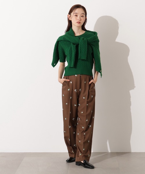 N.(N. Natural Beauty Basic)(エヌエヌナチュラルビューティーベーシック)の「メタルボタンケーブルアンサンブル(アンサンブル・レディース・ネイビー/キャメル/グリーン/オフホワイト・MEDIUM)」の20枚目の写真