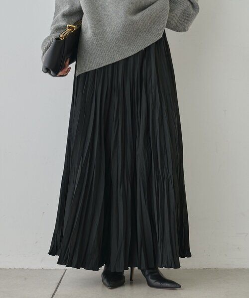 GALLARDAGALANTE（ガリャルダガランテ）の「タフタプリーツスカート（スカート・レディース・ブラック/モカ・1/0）」の2枚目の写真