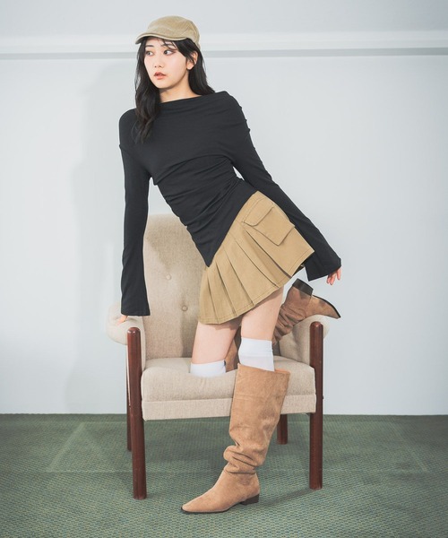 3.3 Field Trip （3.3フィールドトリップ）の「3.3 Field Trip／カーゴプリーツミニスカート（スカート・レディース・ベージュ/カーキ・FREE）」の7枚目の写真