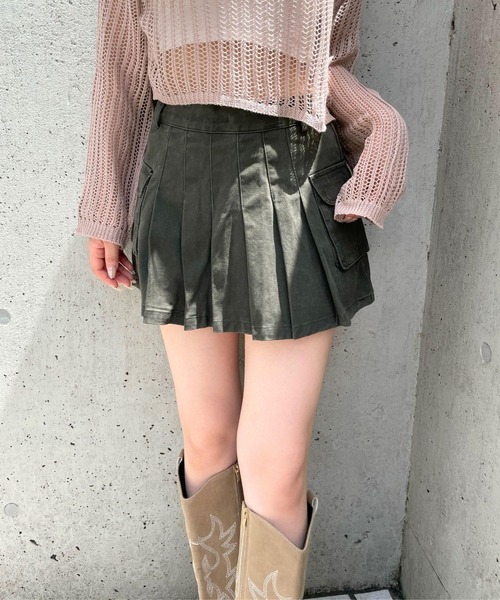 3.3 Field Trip （3.3フィールドトリップ）の「3.3 Field Trip／カーゴプリーツミニスカート（スカート・レディース・ベージュ/カーキ・FREE）」の22枚目の写真