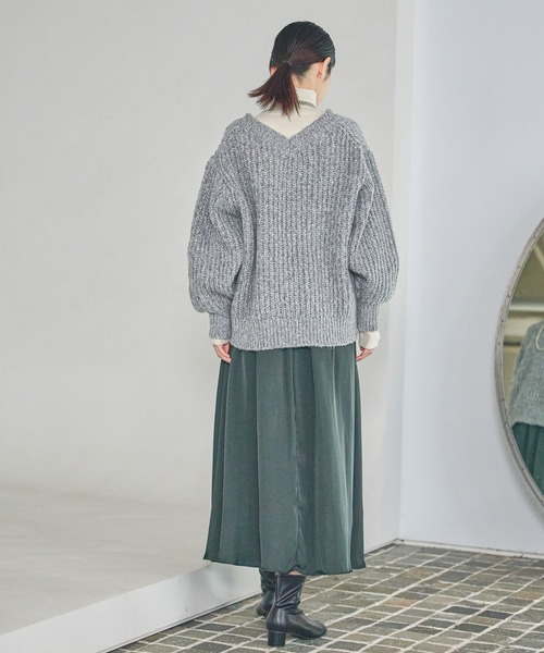 セール】3.5ゲージVネックニットプルオーバー / 577993（ニット