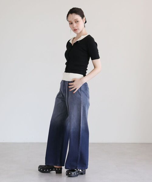 Green Parks(グリーンパークス)の「・rich blue ウェスタンクロッグ(サンダル・レディース・ブラック・LL/S/M/L)」の4枚目の写真