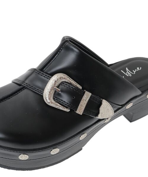 Green Parks(グリーンパークス)の「・rich blue ウェスタンクロッグ(サンダル・レディース・ブラック・LL/S/M/L)」の10枚目の写真